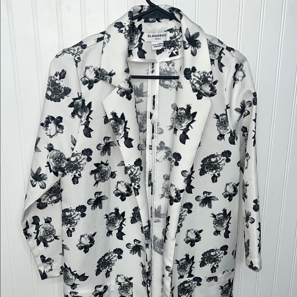 Glamorous Monochrome Floral Jacket